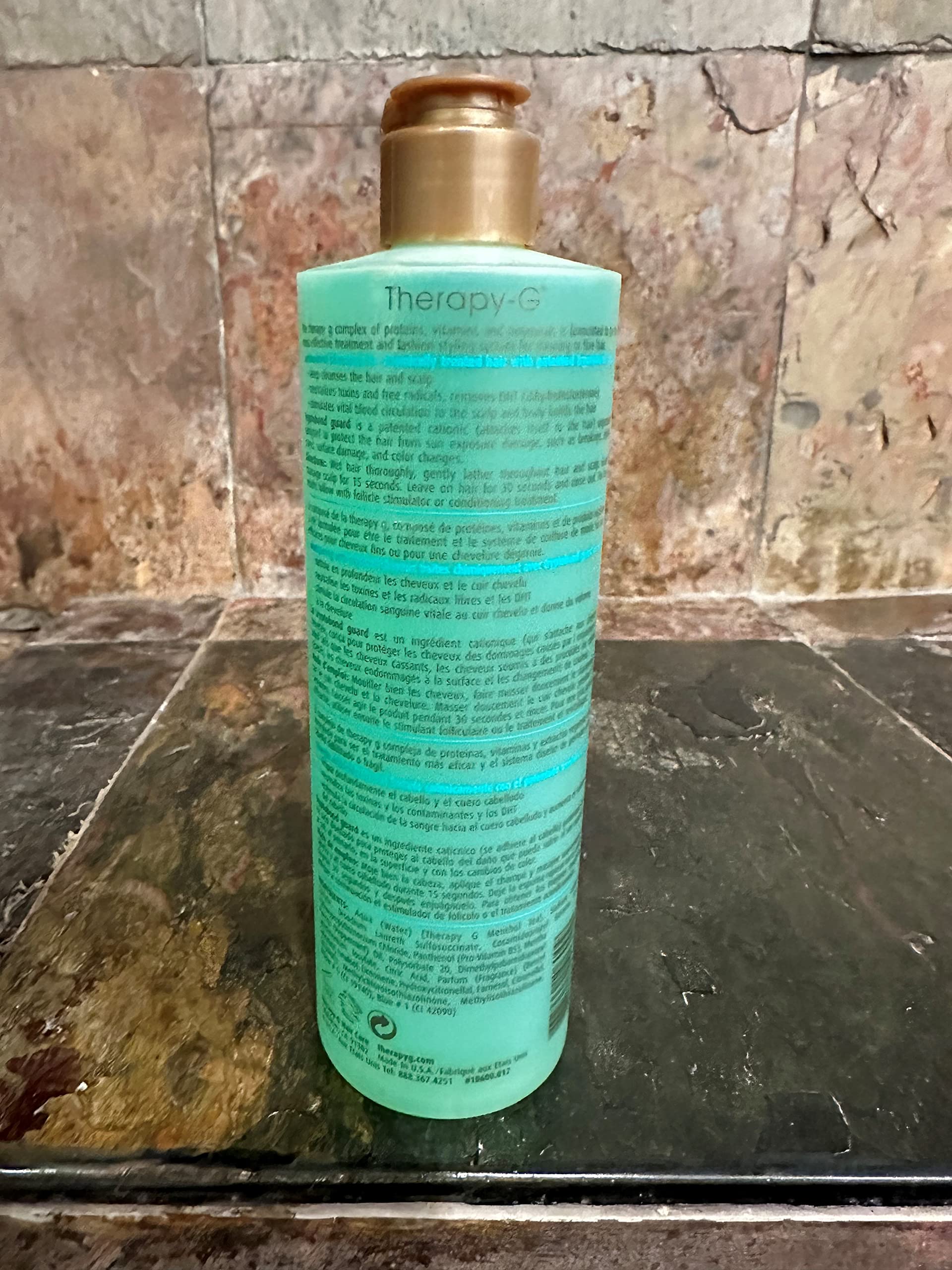 Therapy-G Antioxidant Shampoo For Chemically Treated Hair For thinning, fine hair and anti hair loss. Hair regrowth and color protector 350ml 12 oz